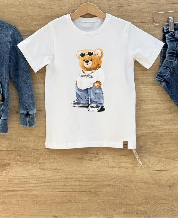 T-shirt MIMI TEDDY BEAR – kolor biały