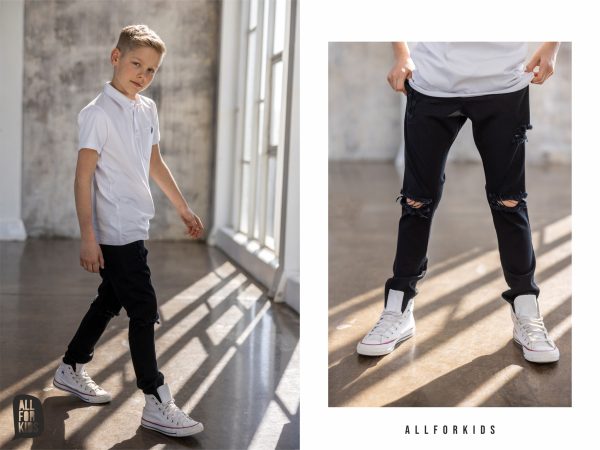 Jeansowe spodnie ALL FOR KIDS - z dziurami - obrazek 4