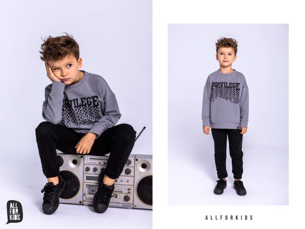 Spodnie dresowe All for kids – CZARNY - obrazek 4