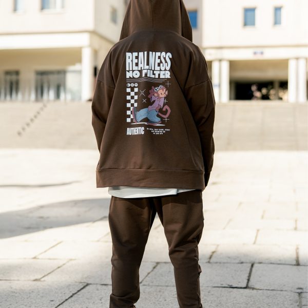 Bluza chłopięca rozpinana z kapturem ALL FOR KIDS – brązowa