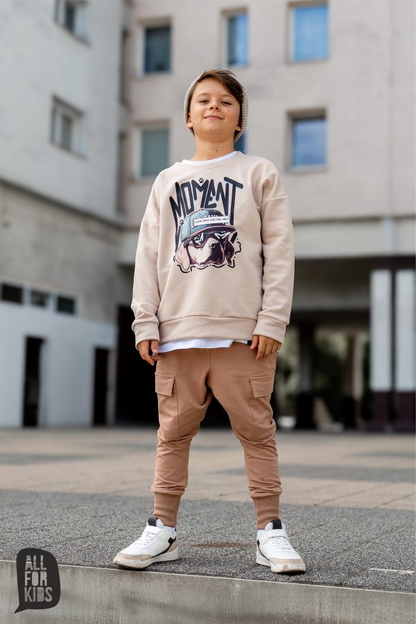 Bluza chłopięca MOMENT - All for Kids - jasny beż
