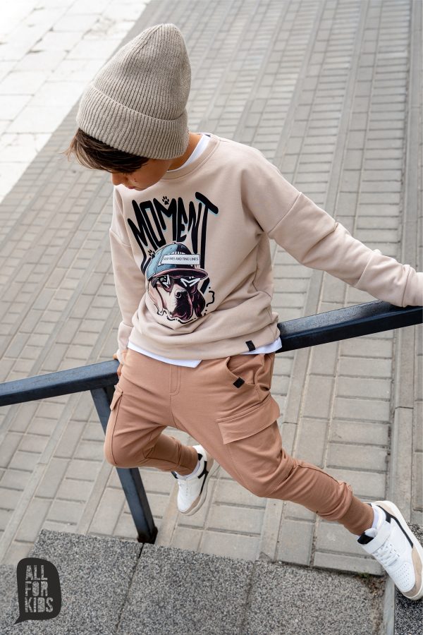 Bluza chłopięca MOMENT - All for Kids - jasny beż - obrazek 3