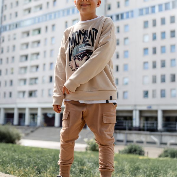 Spodnie dresowe All for kids – beżowe