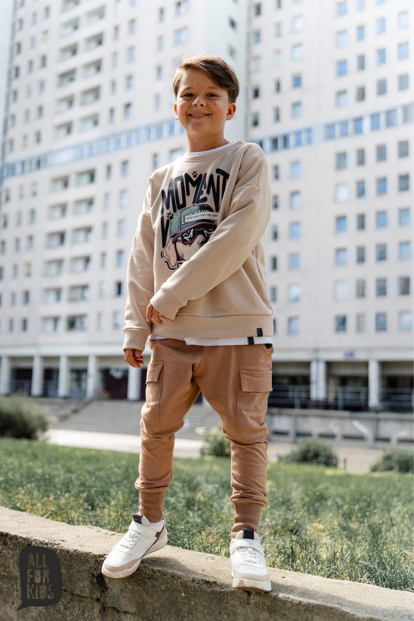 Spodnie dresowe All for kids – beżowe