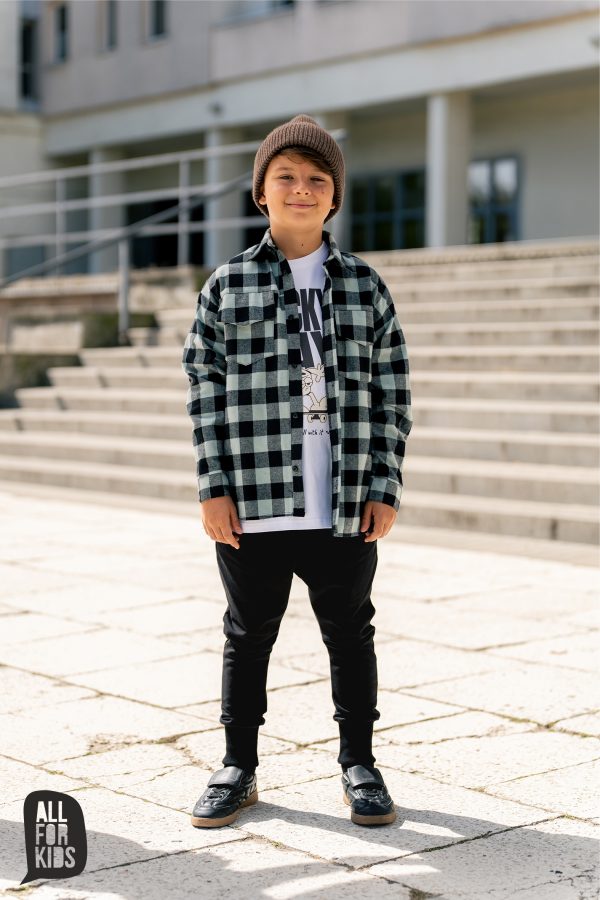 Spodnie dresowe All for kids – CZARNY - obrazek 2