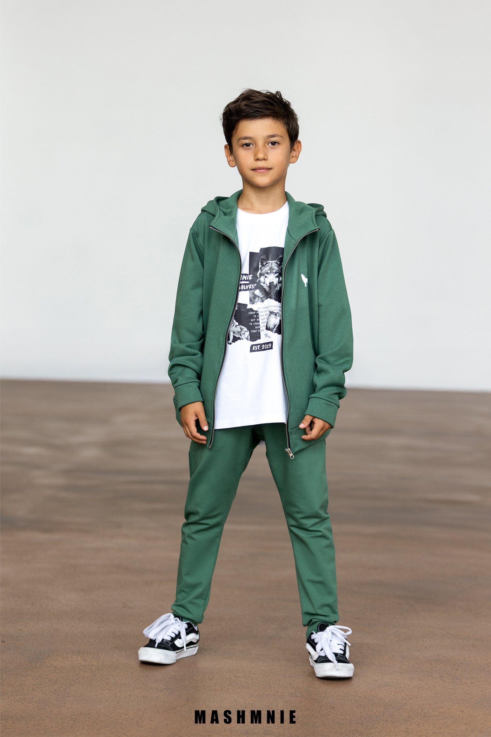 Spodnie dresowe chłopięce MashMnie – zielone - obrazek 4