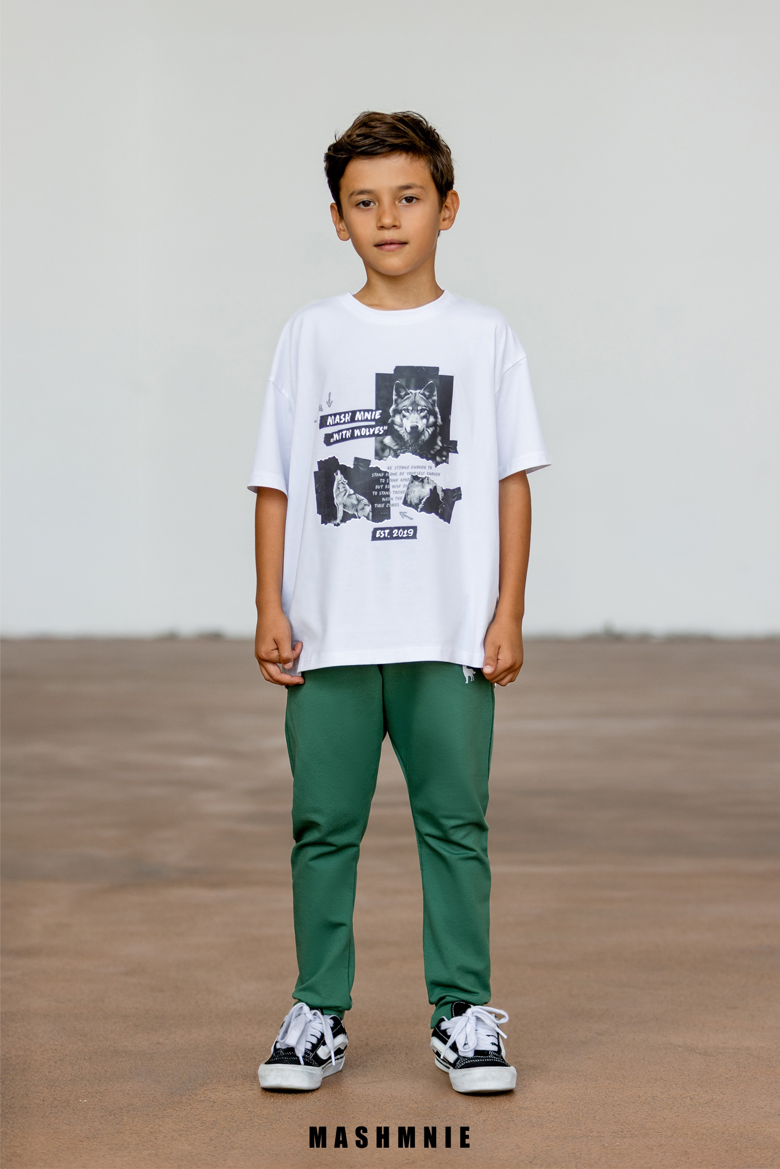 Spodnie dresowe chłopięce MashMnie – zielone - obrazek 3