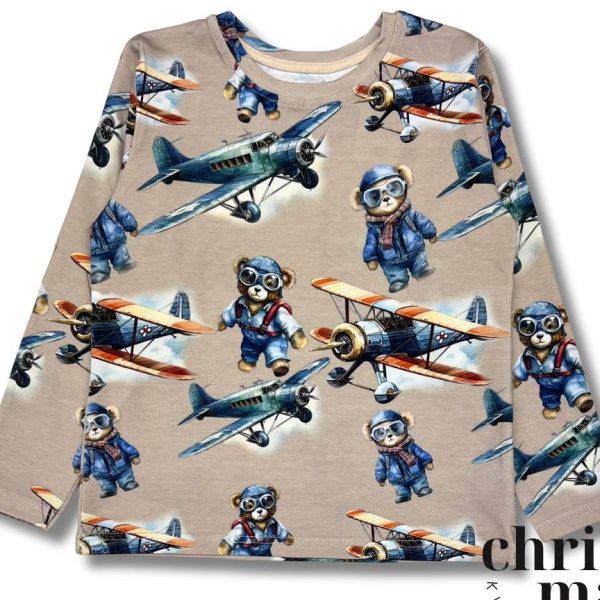 Bluzka chłopięca „Miś Pilot” – bawełna premium - Chrisma