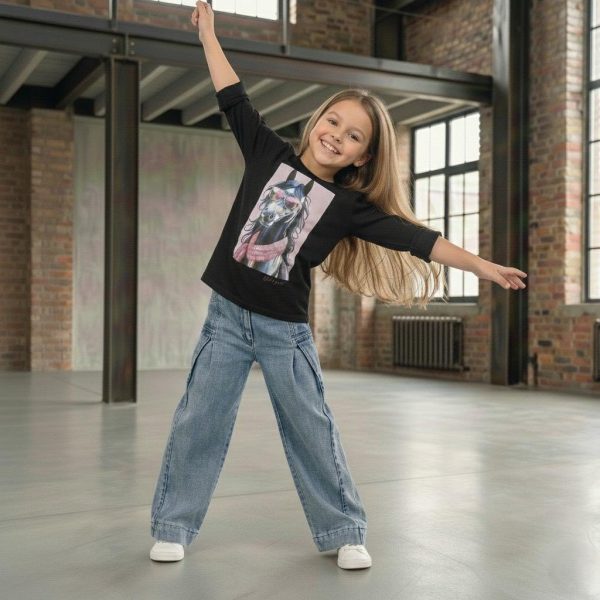 Szerokie spodnie dziewczęce Chill Out – niebieskie