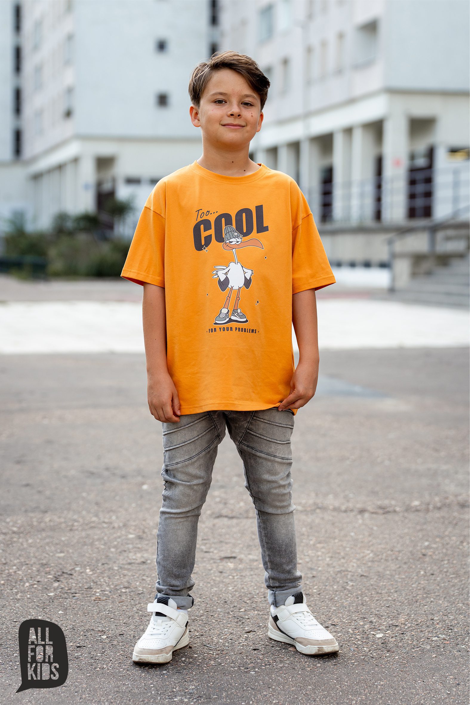 T-shirt bawełniany , pomarańczowy ALL FOR KIDS