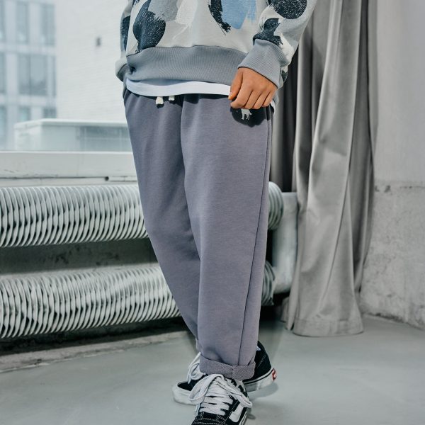 Spodnie chłopięce bawełniane , dresowe – szare MASHMNIE