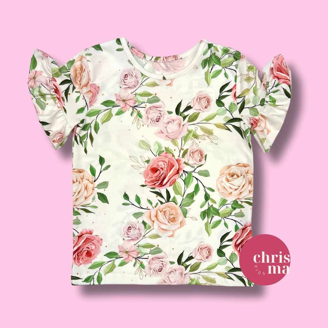 Bluzka , t-shirt róże CHRISMA