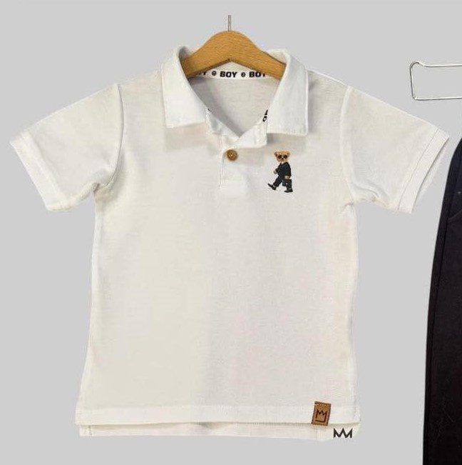 Koszulka polo "lacoste" MIŚ - biała MIMI