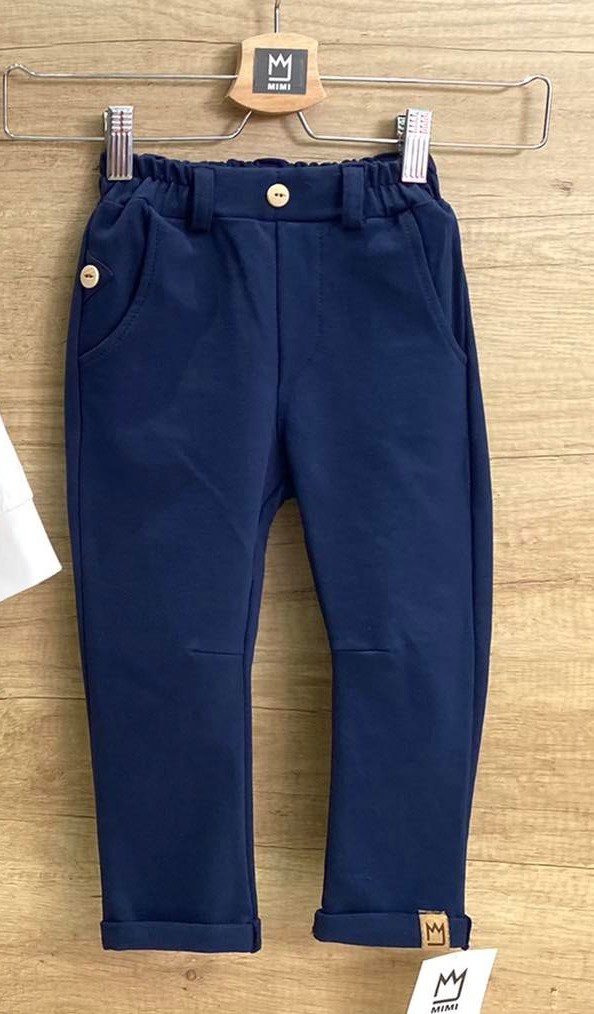 Spodnie wizytowe MIMI – granatowe (materiał lacoste)