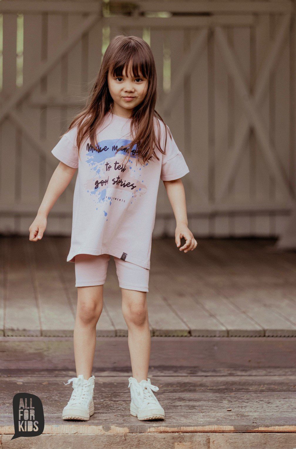 Kolarki All for Kids prążek – kolor różowy
