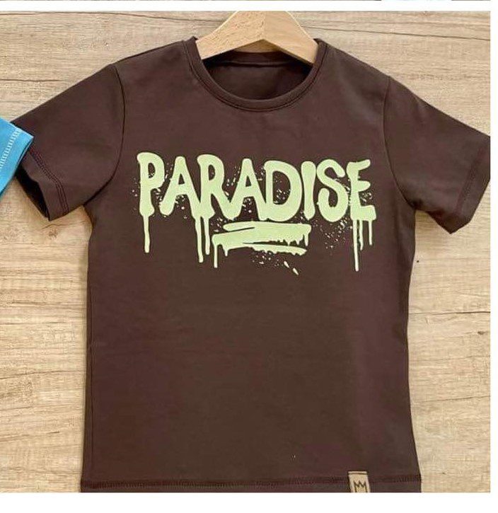 T-shirt MIMI PARADISE - brązowy