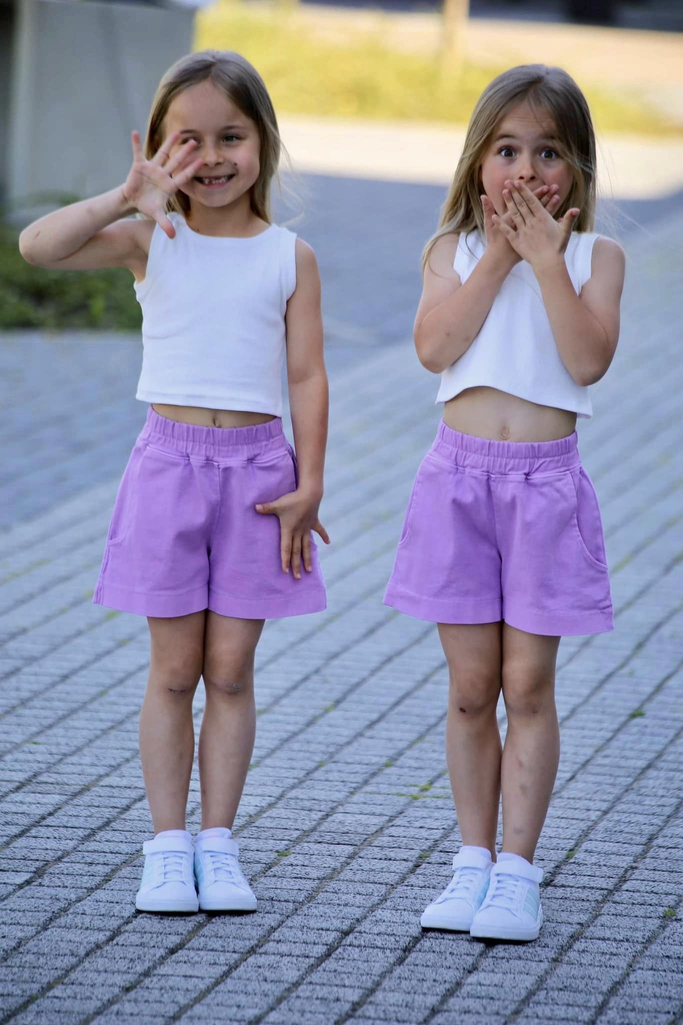 Szorty spodenki krótkie QBA KIDS jeans - kolor fioletowy