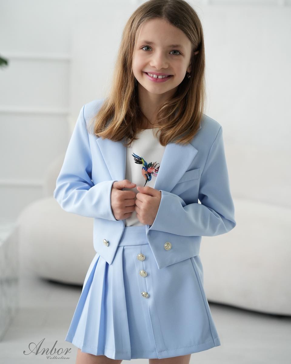 Komplet dziewczęcy ANBOR – kolor niebieski