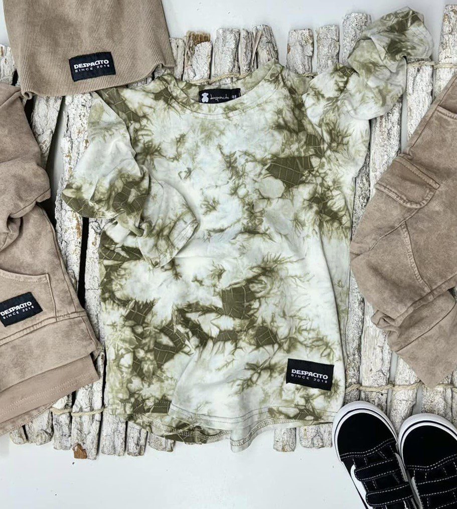 Long bluzka TiE-DYE – dekatyzowana beżowa