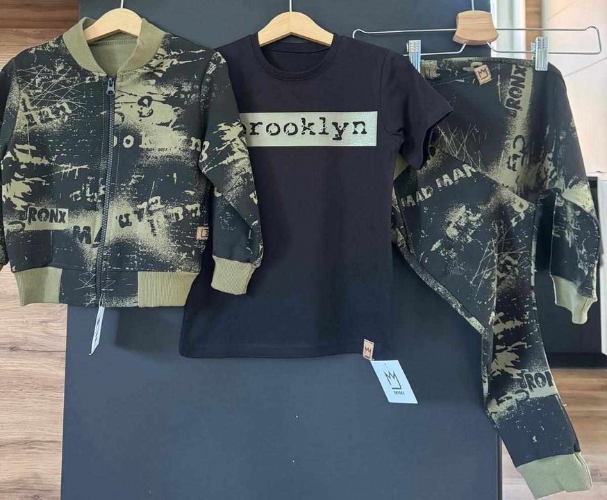 Komplet dresowy bluza spodnie moro MIMI - Kolor czarny/ khaki