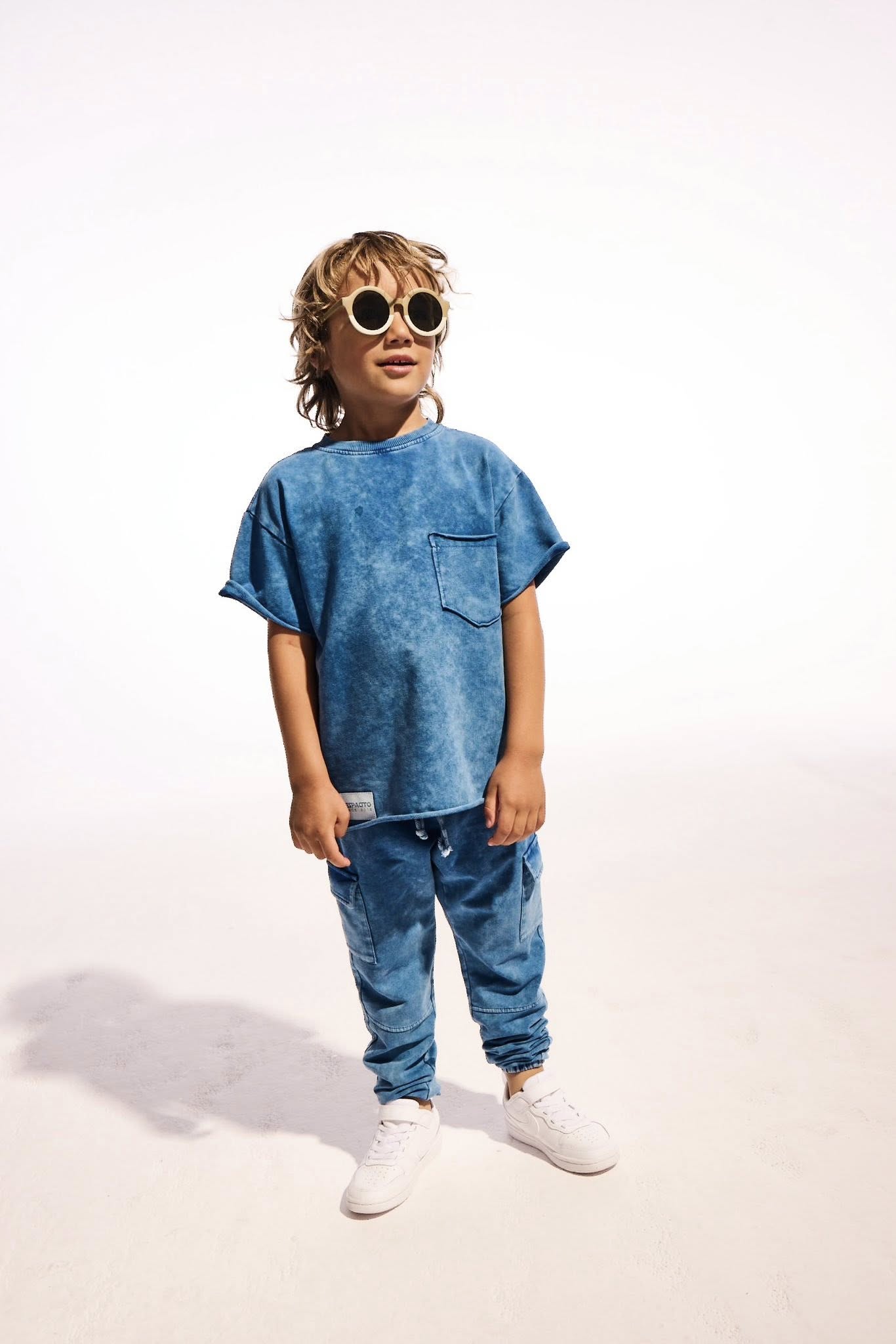 Spodnie joggery cargo/bojówka Despacito - niebieskie