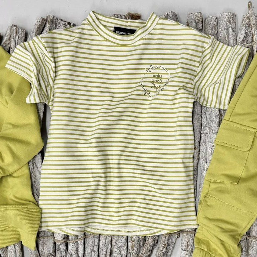 T-shirt chłopięcy Despacito w paski limonka – bawełniana koszulka dziecięca premium