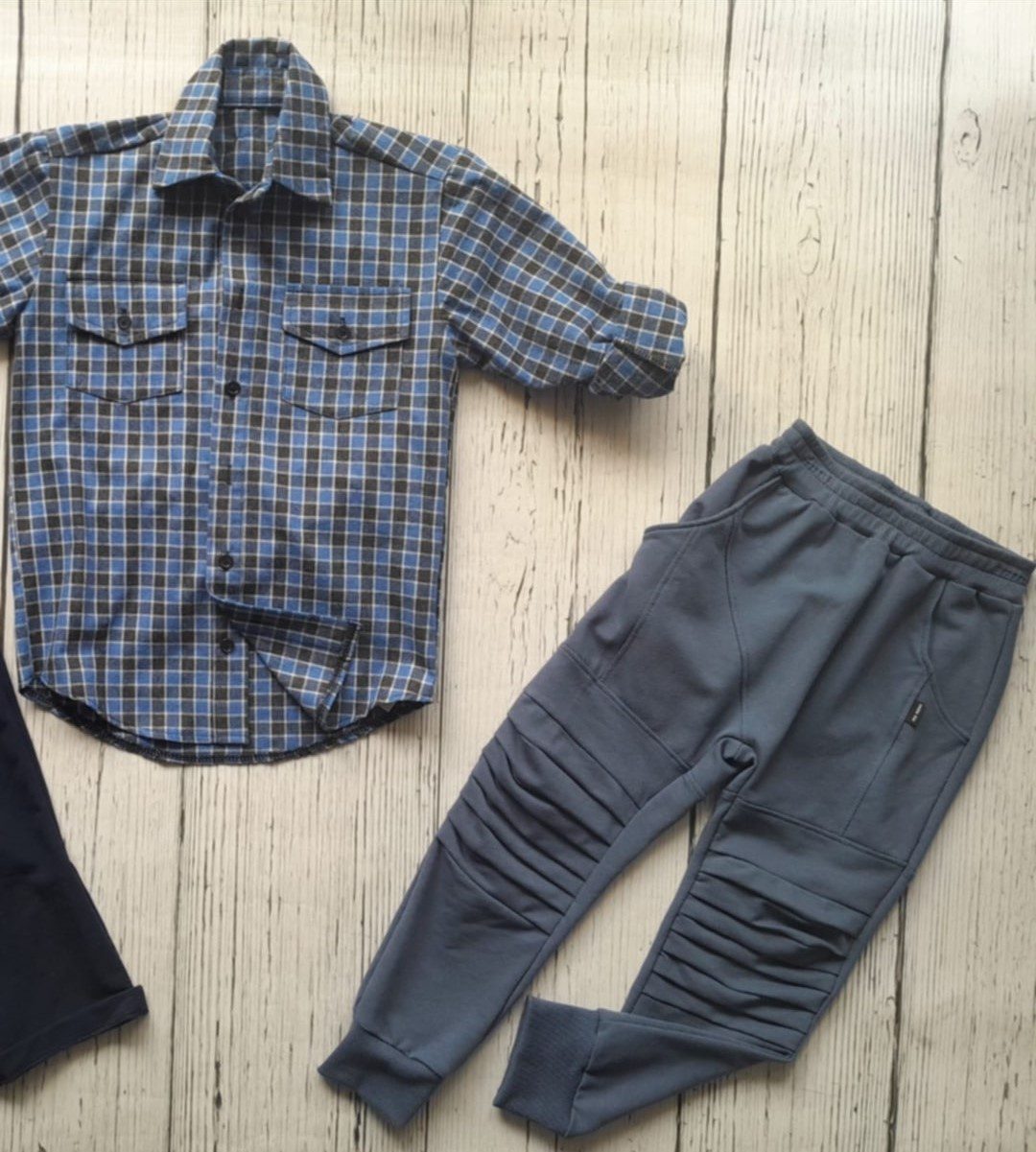 Koszula krata niebiesko – czarna By MIMI – flanela