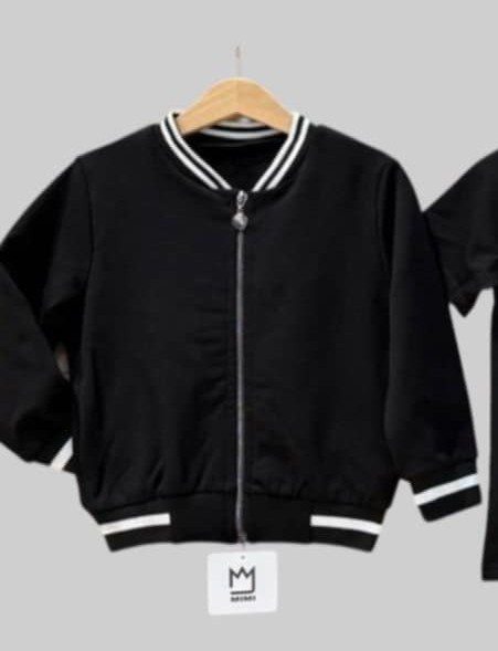 Chłopięcy dres ocieplany MIMI – bomberka + spodnie – czarny - obrazek 3