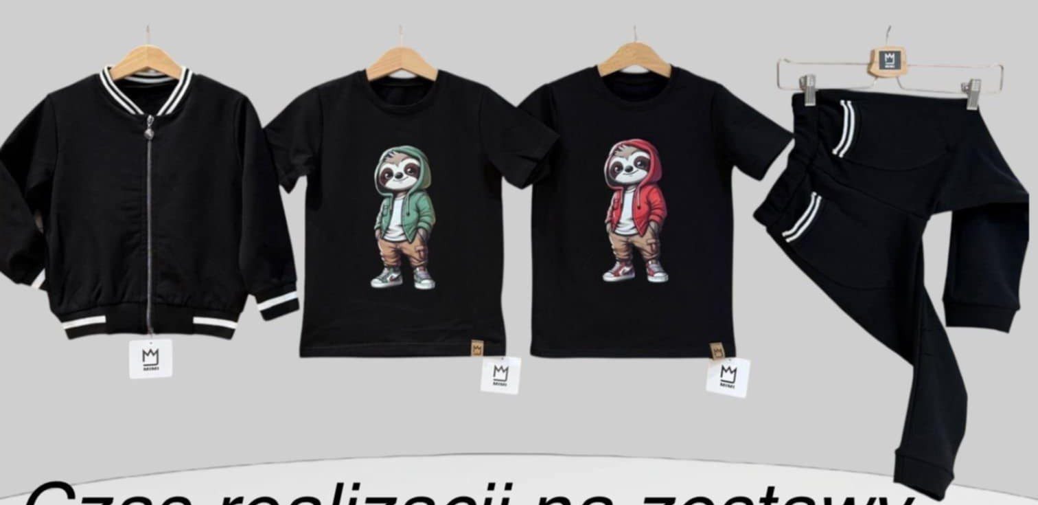 Chłopięcy dres ocieplany MIMI – bomberka + spodnie – czarny - obrazek 4