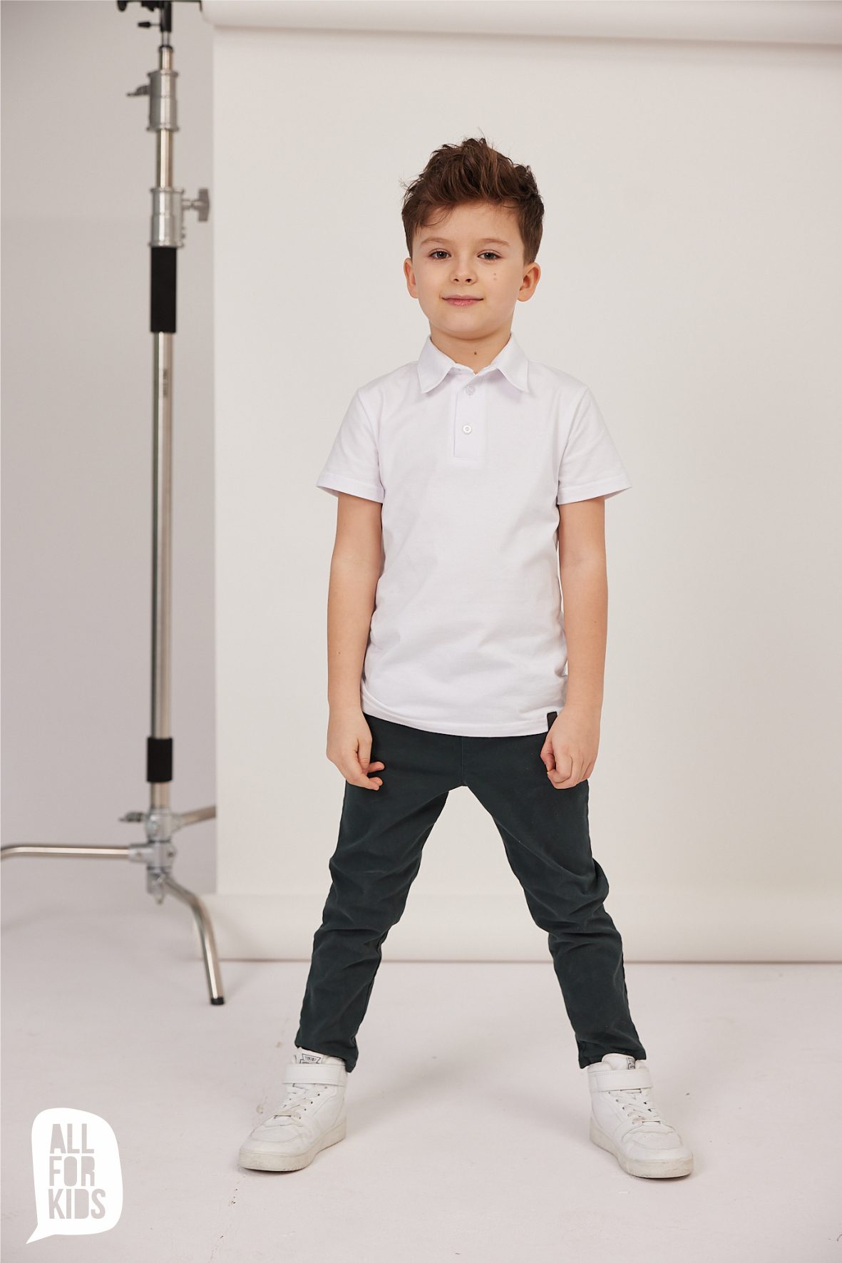 Spodnie z tkaniny ALL FOR KIDS – kolor butelkowa zieleń