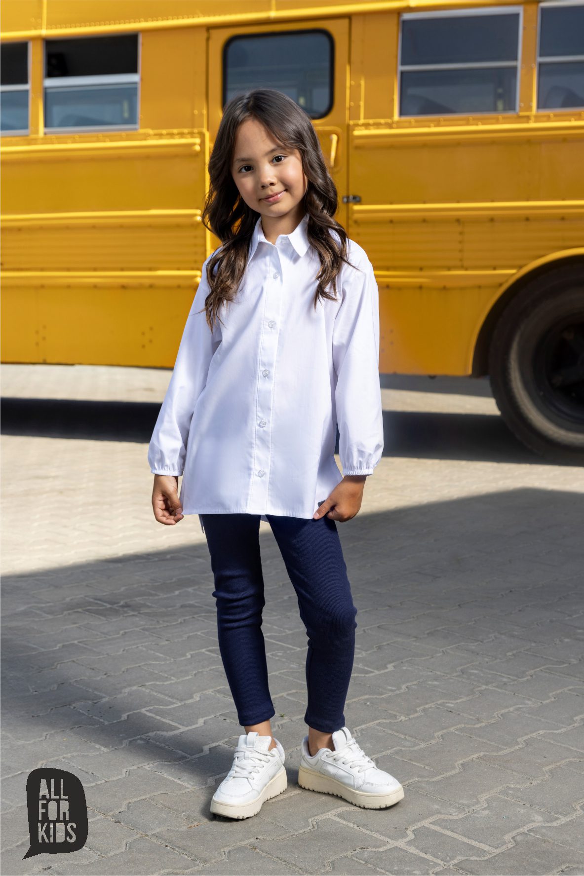 Koszula dla dziewczynki All for Kids - kolor biały