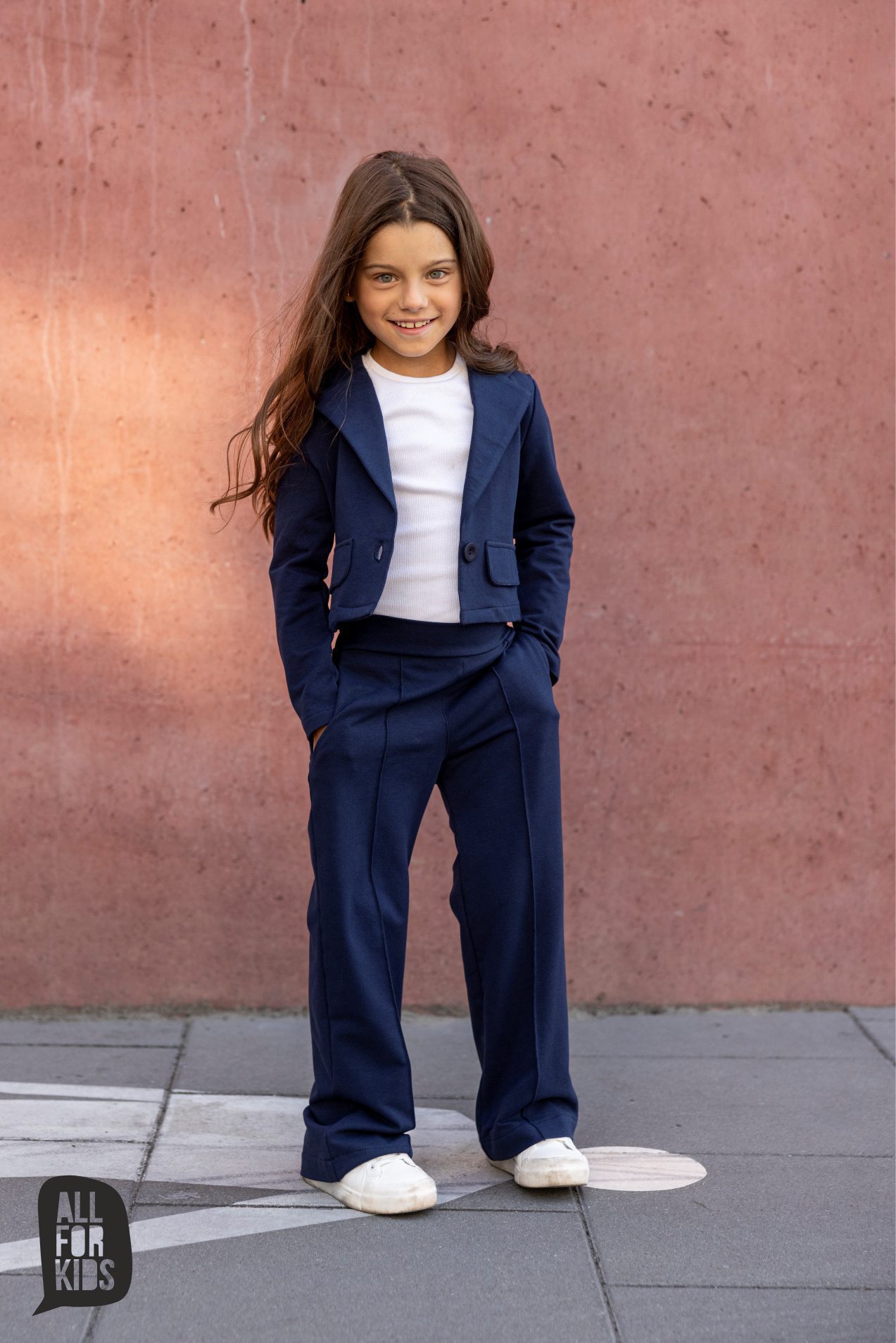 Marynarka krótka All For Kids - kolor granat