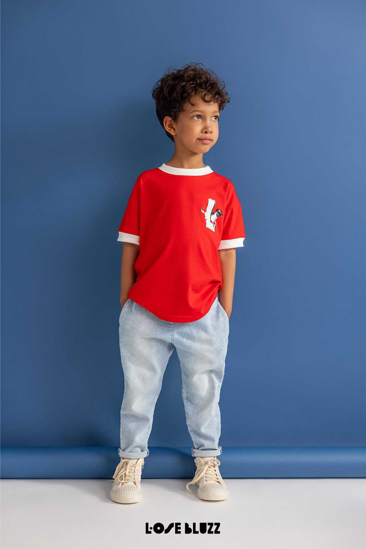 Spodnie jeansowe LOOSE BLUZZ – niebieskie - obrazek 3