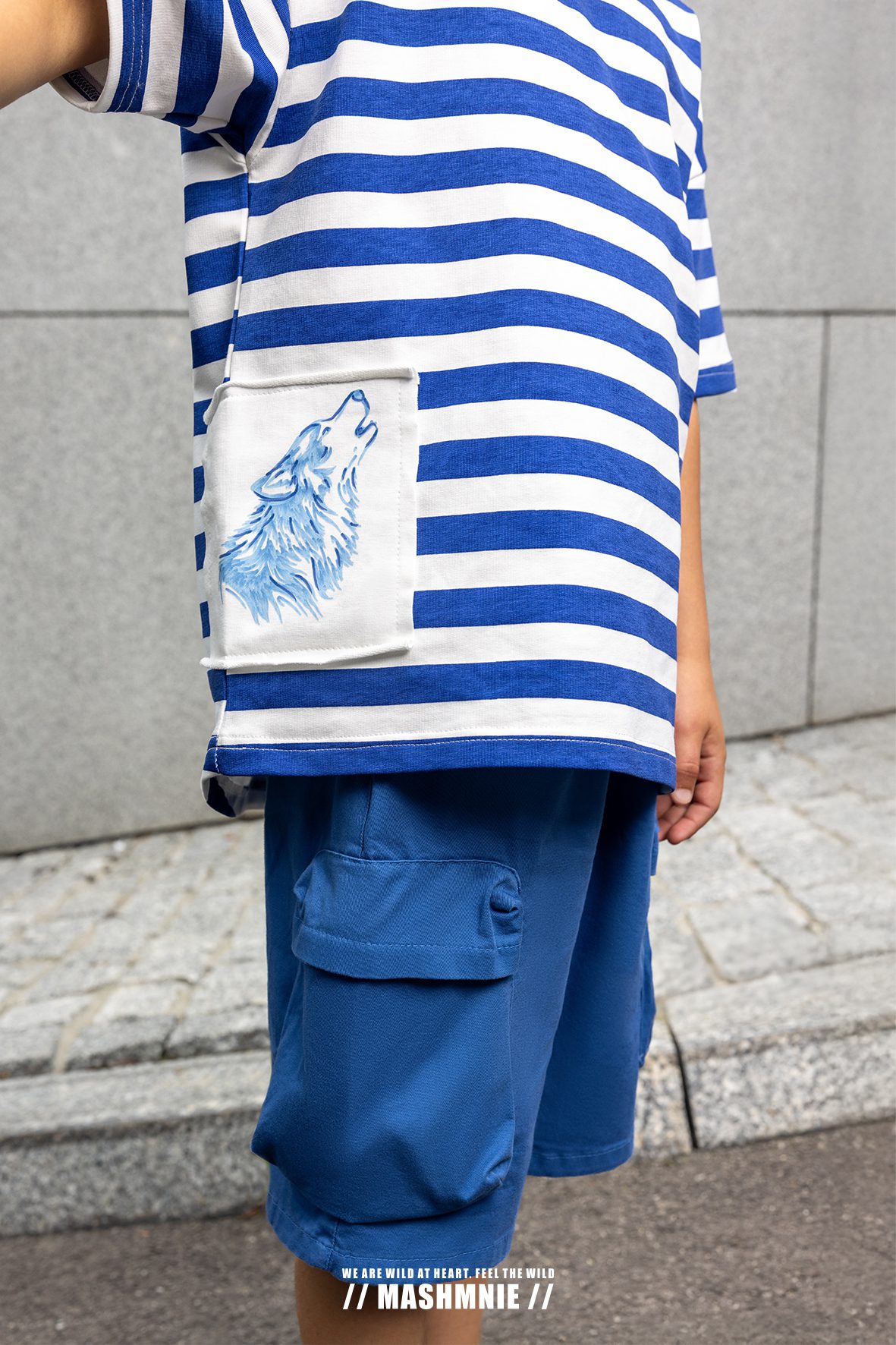 Szorty / spodenki cargo dla chłopca MASH MNIE – NIEBIESKI