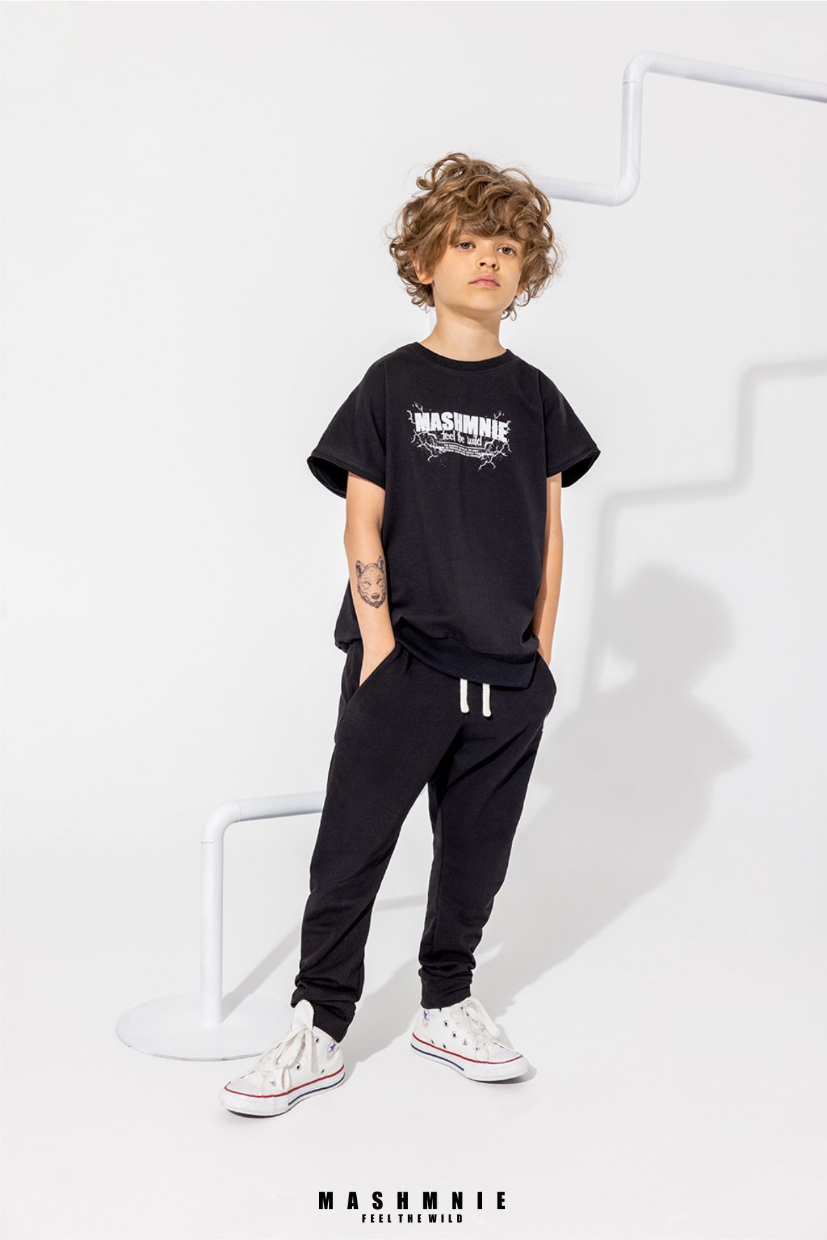 Spodnie dresowe chłopięce MashMnie - czarne