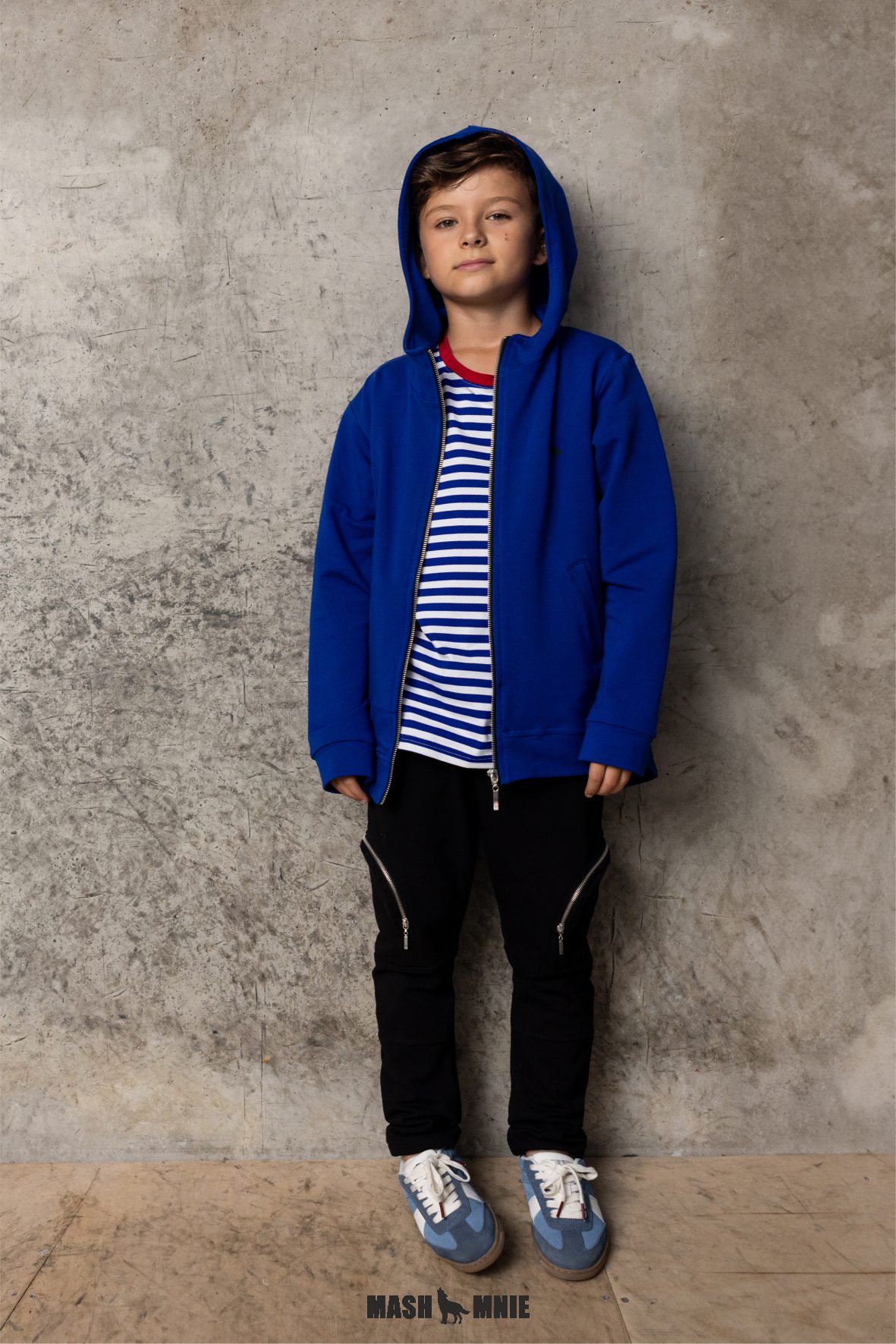 Spodnie dresowe z zamkami MashMnie - kolor czarny