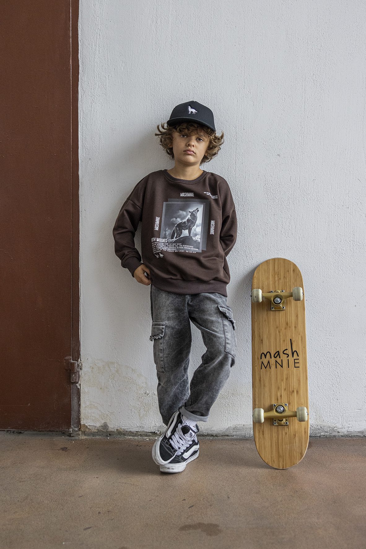 Spodnie chłopięce bojówki MashMnie – grafitowe