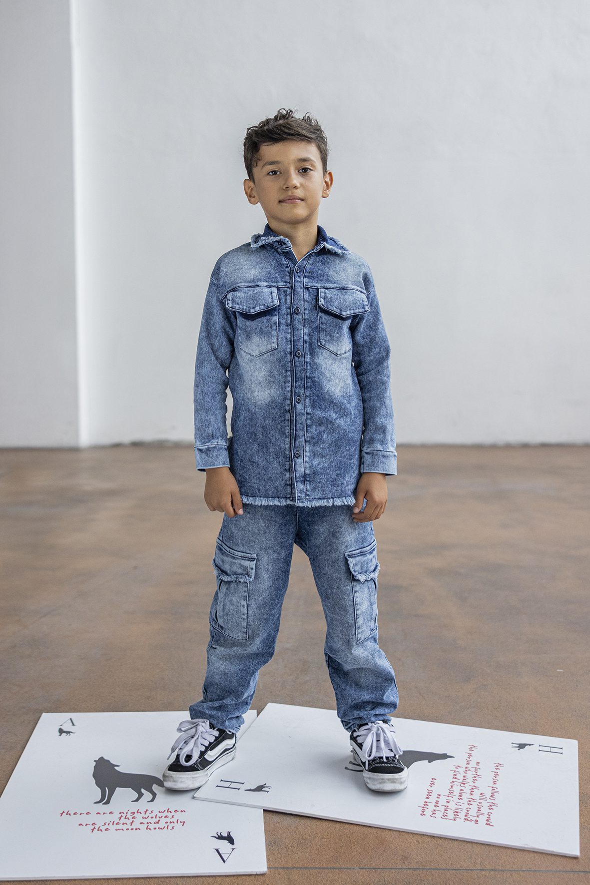 Koszula jeansowa chłopięca MASHMNIE - niebieska