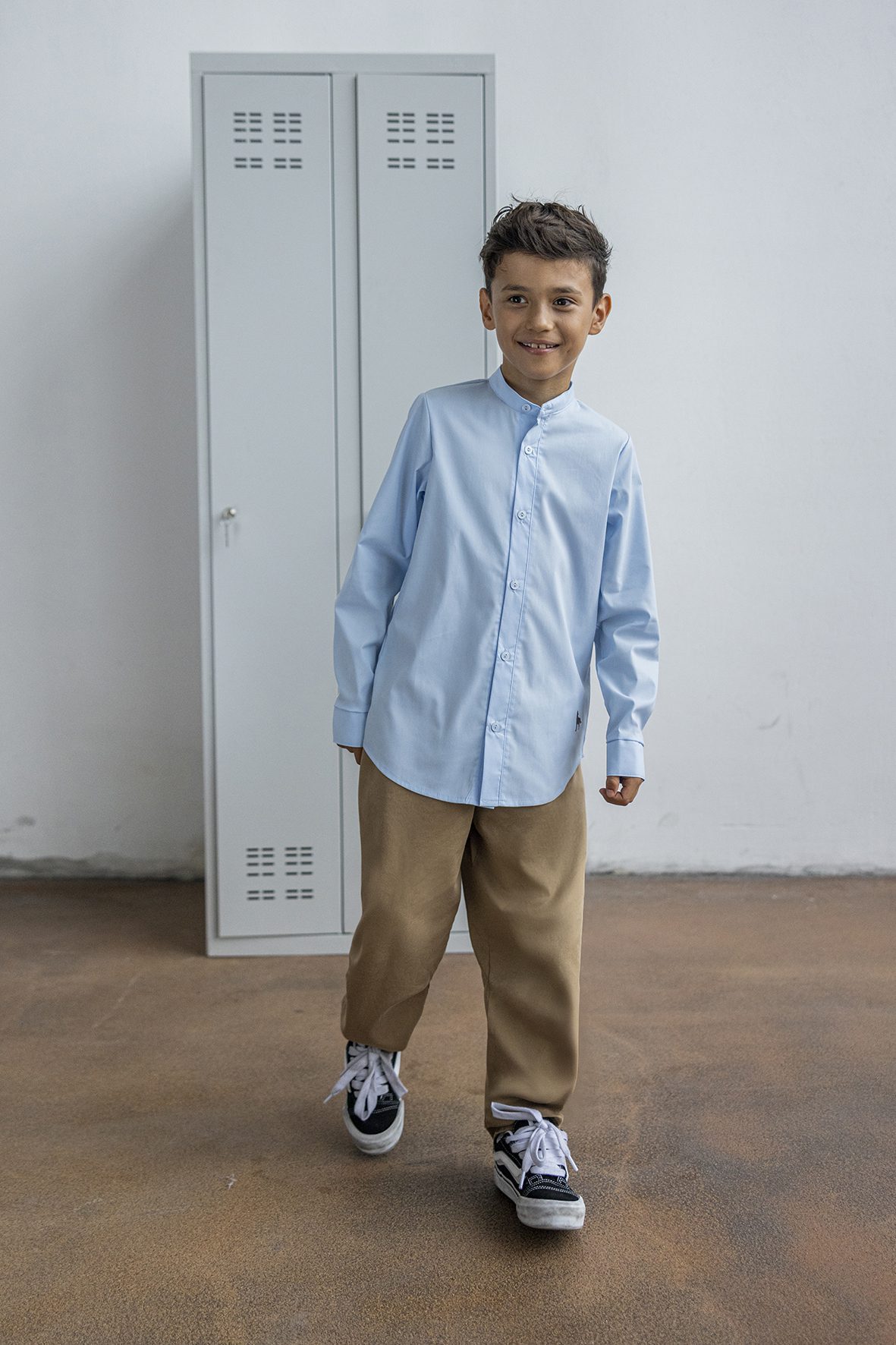 Niebieska koszula WOLF z tkaniny MashMnie