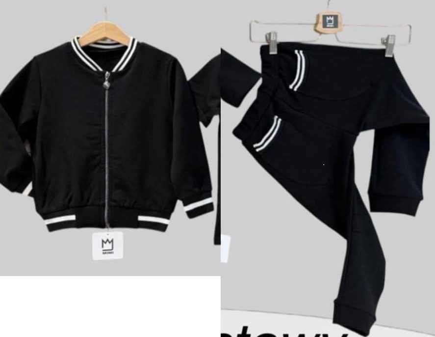 Chłopięcy dres ocieplany MIMI – bomberka + spodnie – czarny