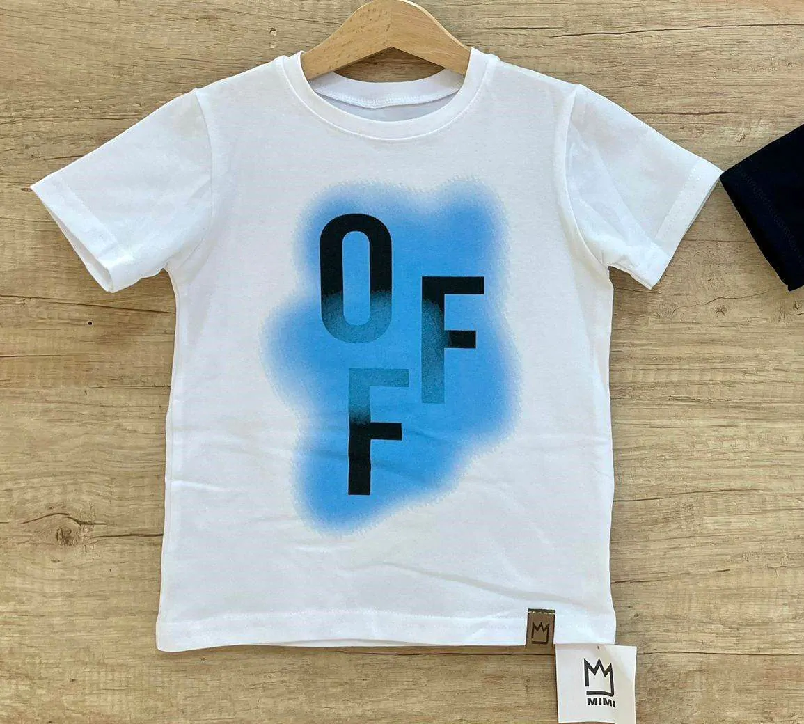 T-shirt bluzka MIMI OFF – kolor BIAŁY błękitny