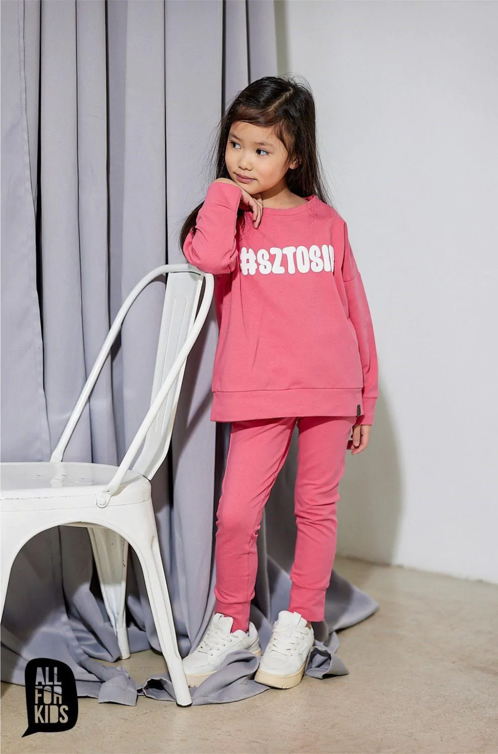 Komplet dziewczęcy dres All For Kids SPRING - kolor malinowy
