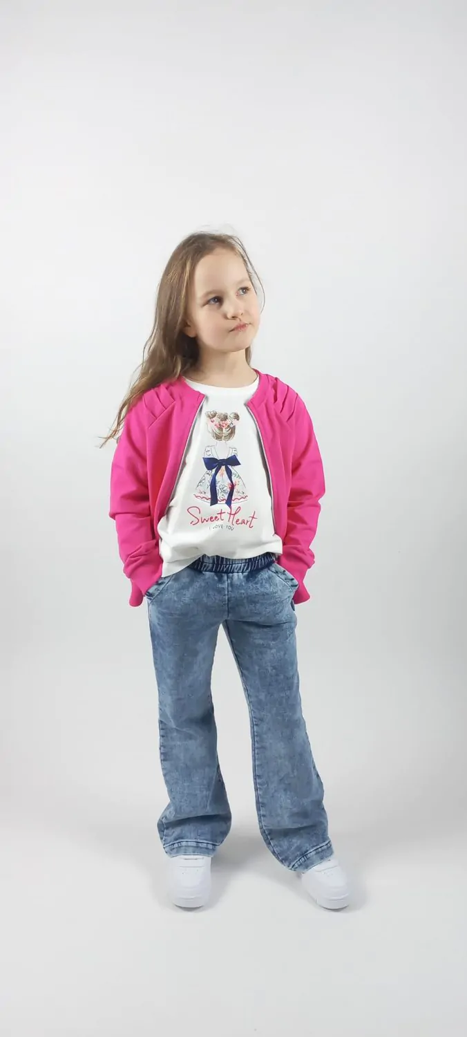 Spodnie Bambola dzwony jeans - kolor niebieski