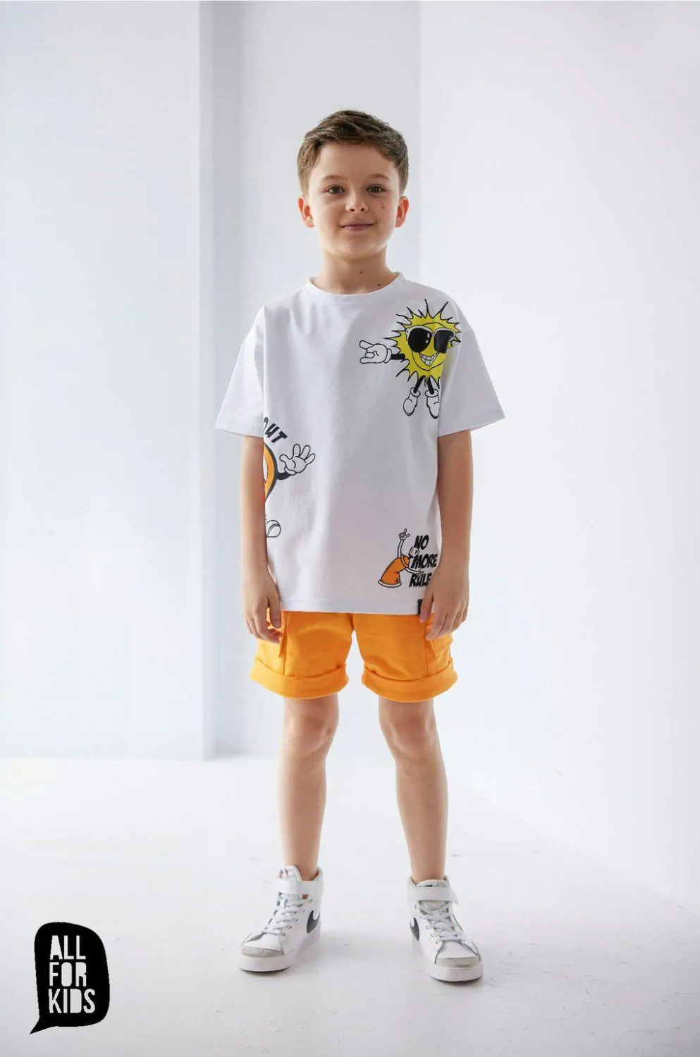 T-shirt All for Kids NO MORE RULES – kolor biały