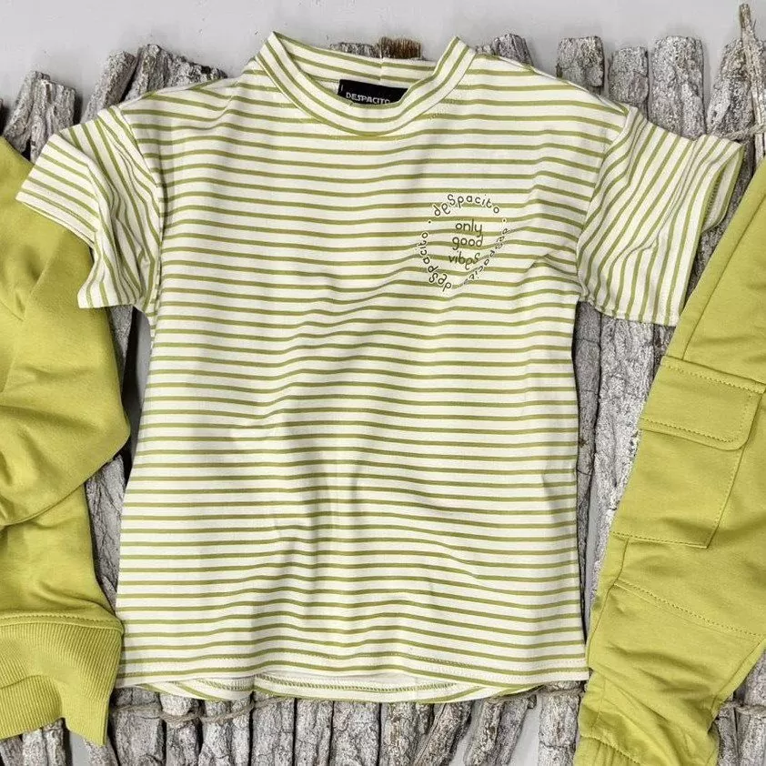 T-shirt chłopięcy Despacito w paski limonka – bawełniana koszulka dziecięca premium
