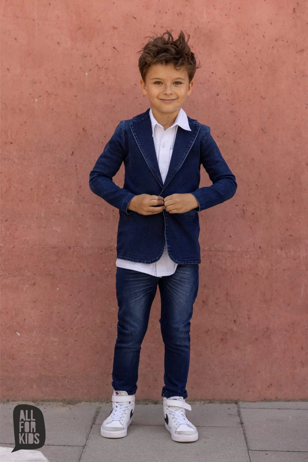 Marynarka jeans All for Kids – kolor granatowy
