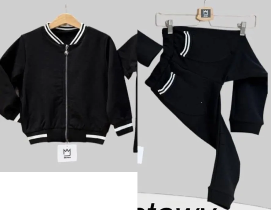Chłopięcy dres ocieplany MIMI – bomberka + spodnie – czarny